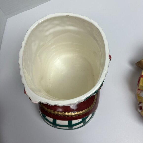 Christmas Village Ceramic Christmas Stocking Cookie Jar Original Box - Picture 6 of 9